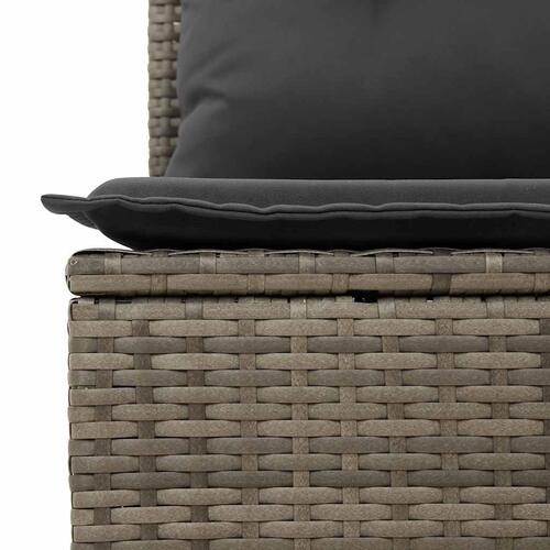 Sofasæt til haven 2 dele med hynder polyrattan akacietræ grå