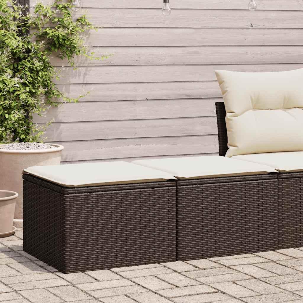Sofasæt til haven 2 dele med hynder polyrattan akacietræ brun billede