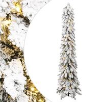 Kunstigt juletræ med 130 LED'er og sne 210 cm
