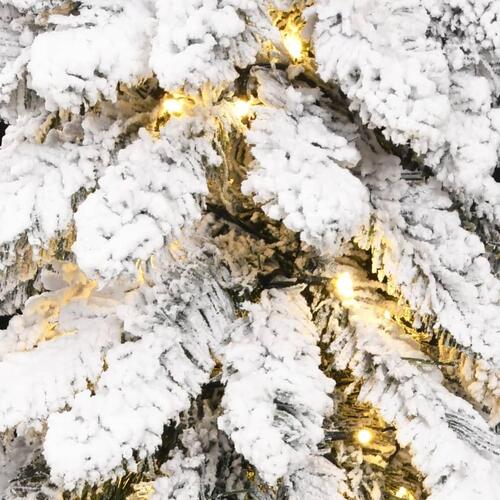 Kunstigt juletræ med 130 LED'er og sne 210 cm