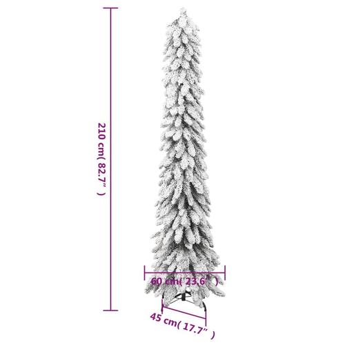 Kunstigt juletræ med 130 LED'er og sne 210 cm