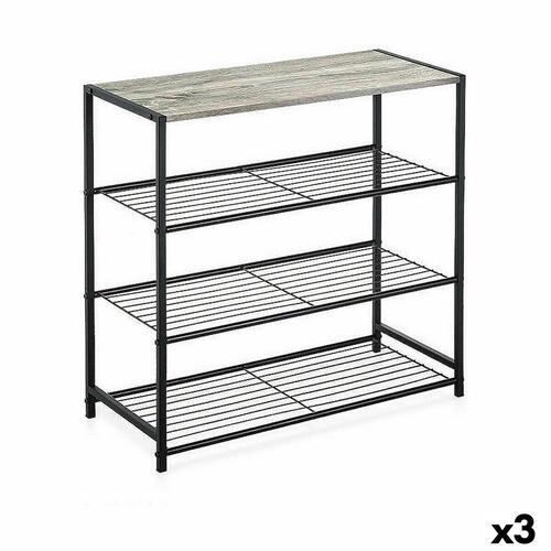 Hylder Confortime Sort Metal 60 x 30 x 63,5 cm (3 enheder)