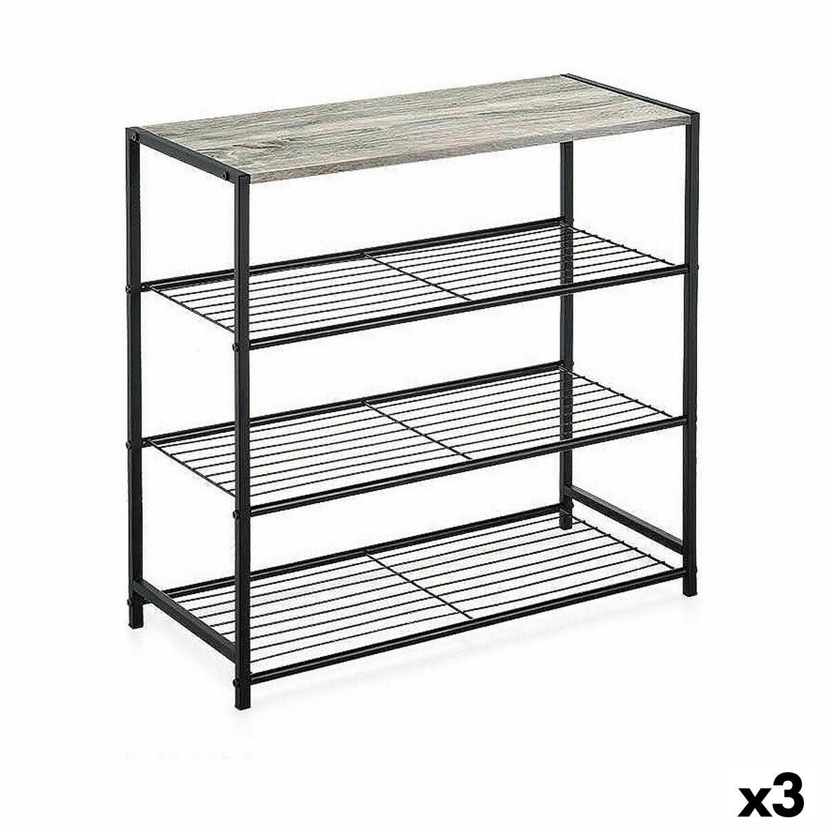 Hylder Confortime Sort Metal 60 x 30 x 63,5 cm (3 enheder)