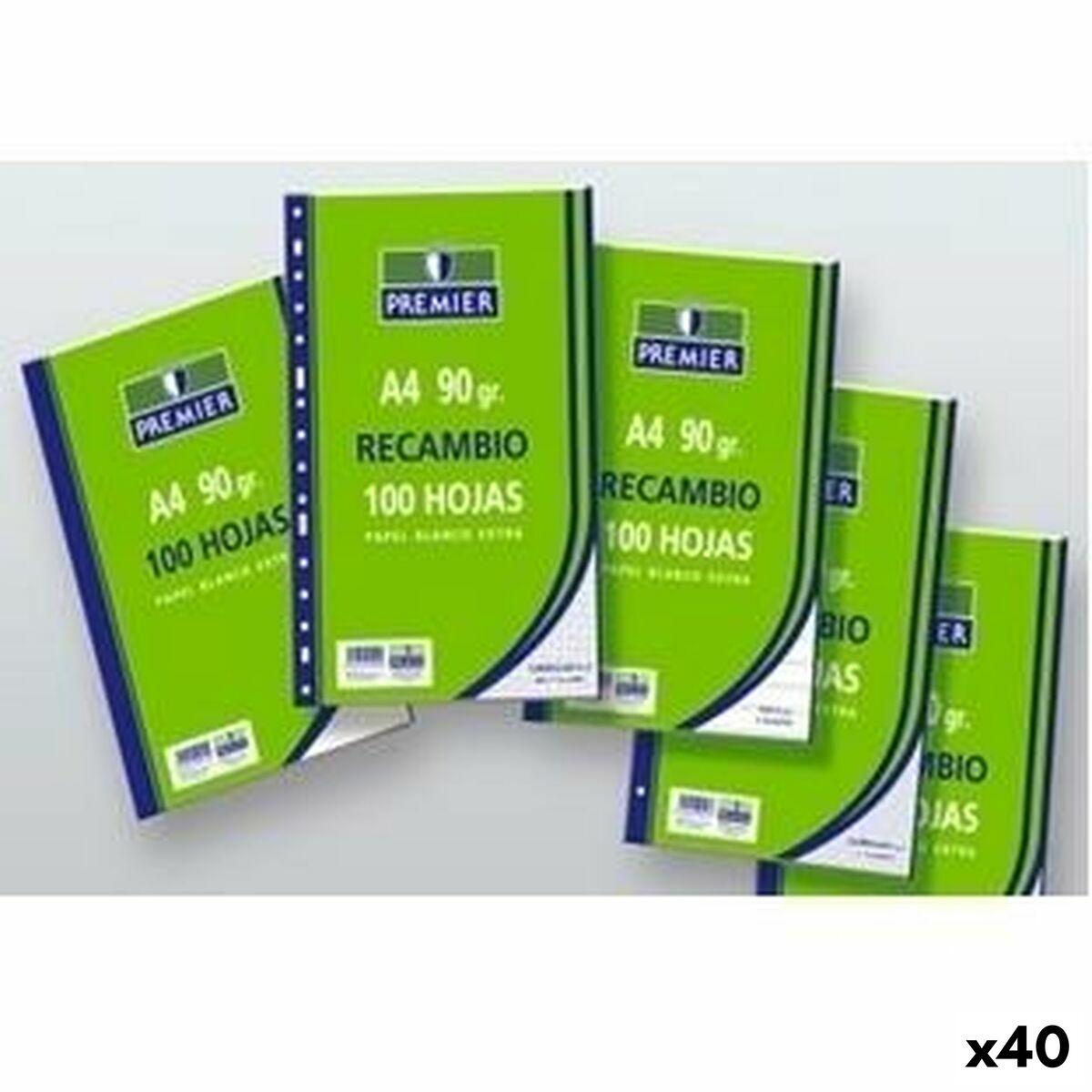 Notesblok Ekstra hvid A4 100 Ark (40 enheder)