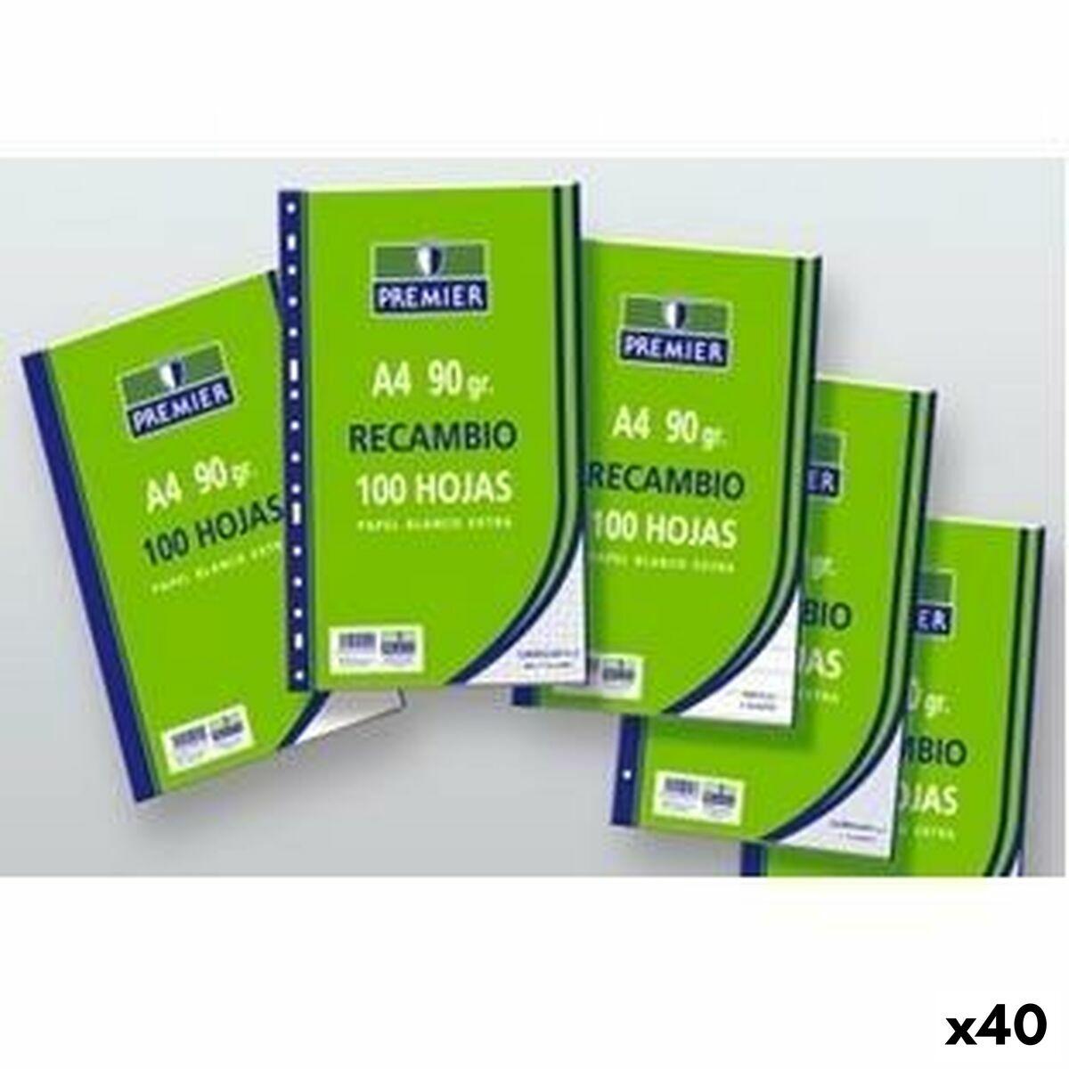 Notesblok A4 hvid - 100 ark, 90 g/m² (40 stk.)