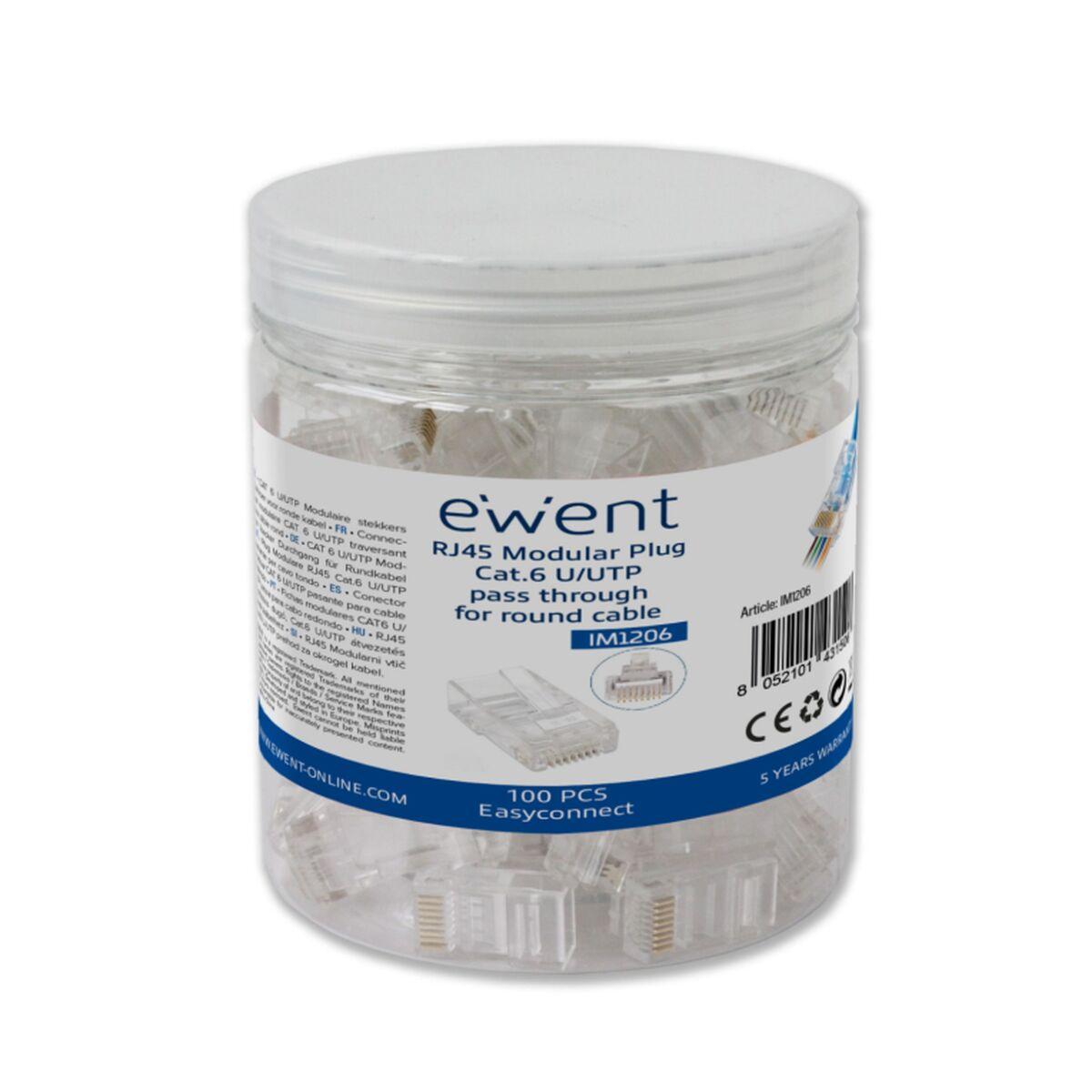 Ewent IM1206 RJ45 stik Cat6 U/UTP - 100 stk., gennemsigtig