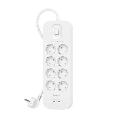 Stikdåse - 8 udtag med kontakt Belkin SRB004VF2M (2 m)