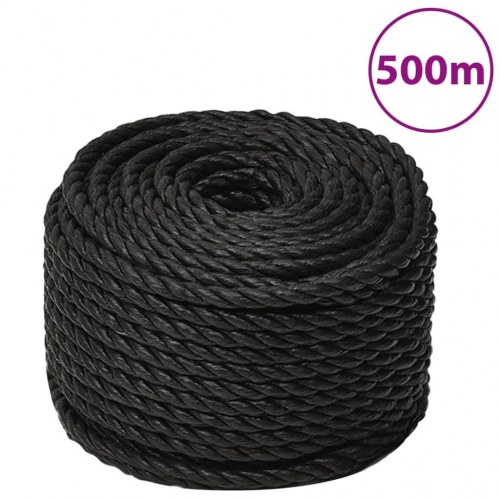 Arbejdsreb 10 mm - 500 m polypropylen, sort
