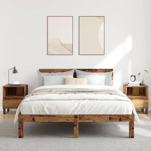 Sengeborde 2 stk. 40x35x50 cm konstrueret træ antikt træ
