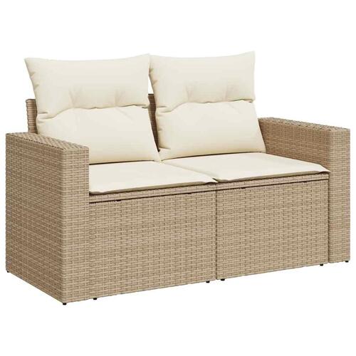 Sofasæt til haven 6 dele med hynder polyrattan beige