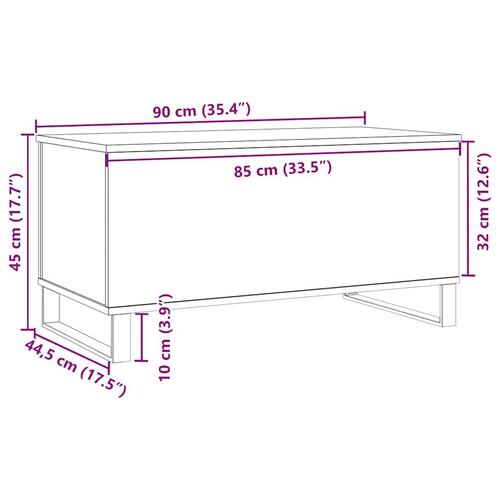 Sofabord 90x44,5x45 cm konstrueret træ kunsteg