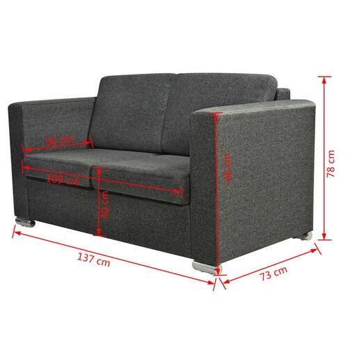 Topersoners sofa i stof mørkegrå