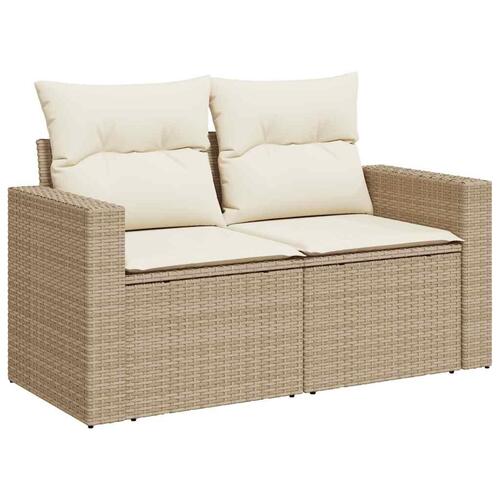 Sofasæt til haven 5 dele med hynder polyrattan beige
