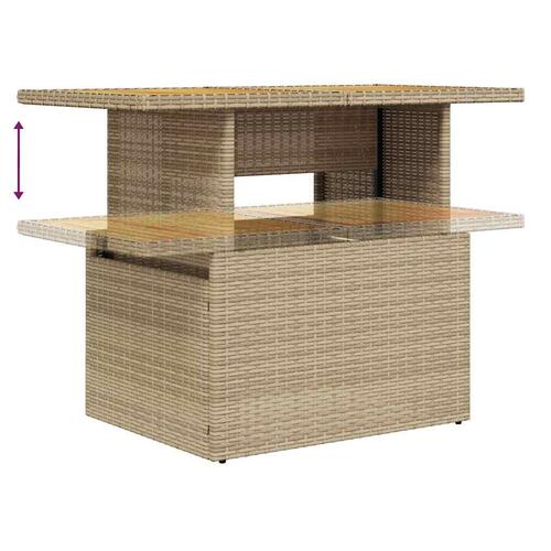 Sofasæt til haven 7 dele med hynder polyrattan beige