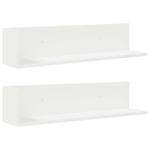 Væghylder 2 stk. 75x16,5x16,5 cm spånplader hvid