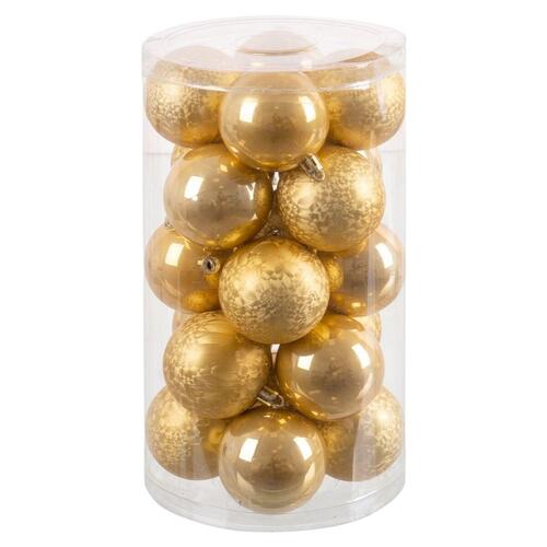 Julekugler Guld Gylden Plastik Ø 6 cm 14,5 x 14,5 x 26 cm (20 enheder)