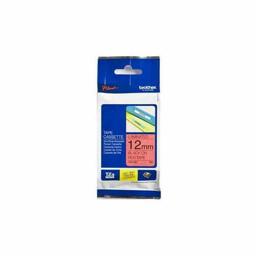 Lamineret tape til mærkningsmaskiner Brother TZE431 Rød/Sort 12 mm 12 mm x 8 m
