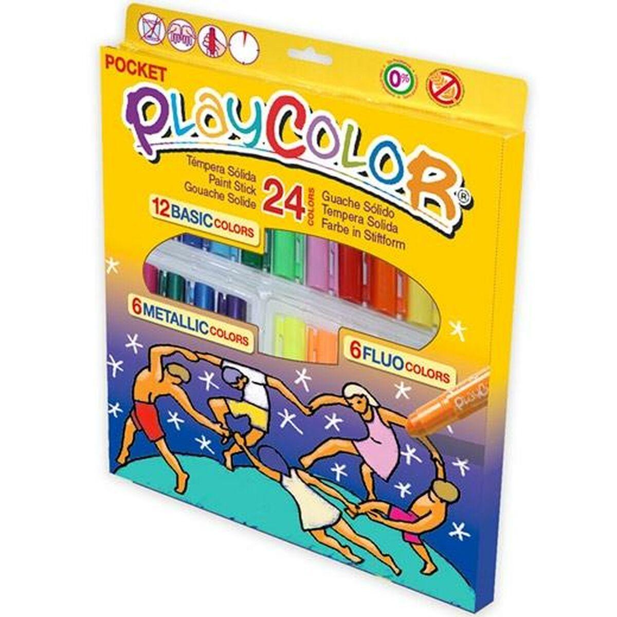 Playcolor Tempera stifter - Multifarvet, 24 dele