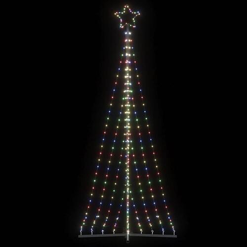 LED-juletræ 447 LED'er 249 cm farverigt lys