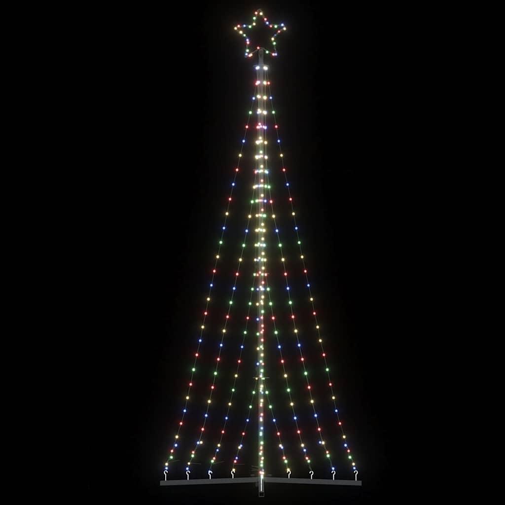 LED-juletræ 447 LED'er 249 cm farverigt lys