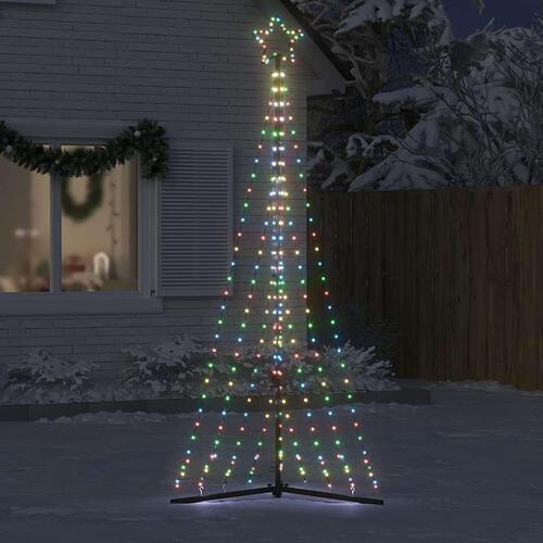 LED-juletræ 447 LED'er 249 cm farverigt lys