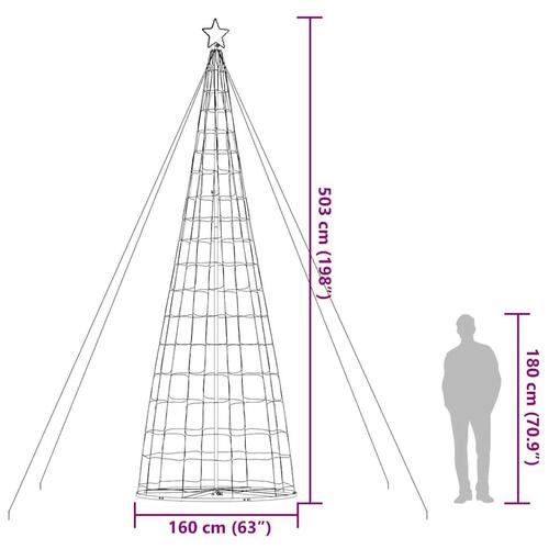 LED-juletræ 1534 LED'er 503 cm varmt hvidt lys