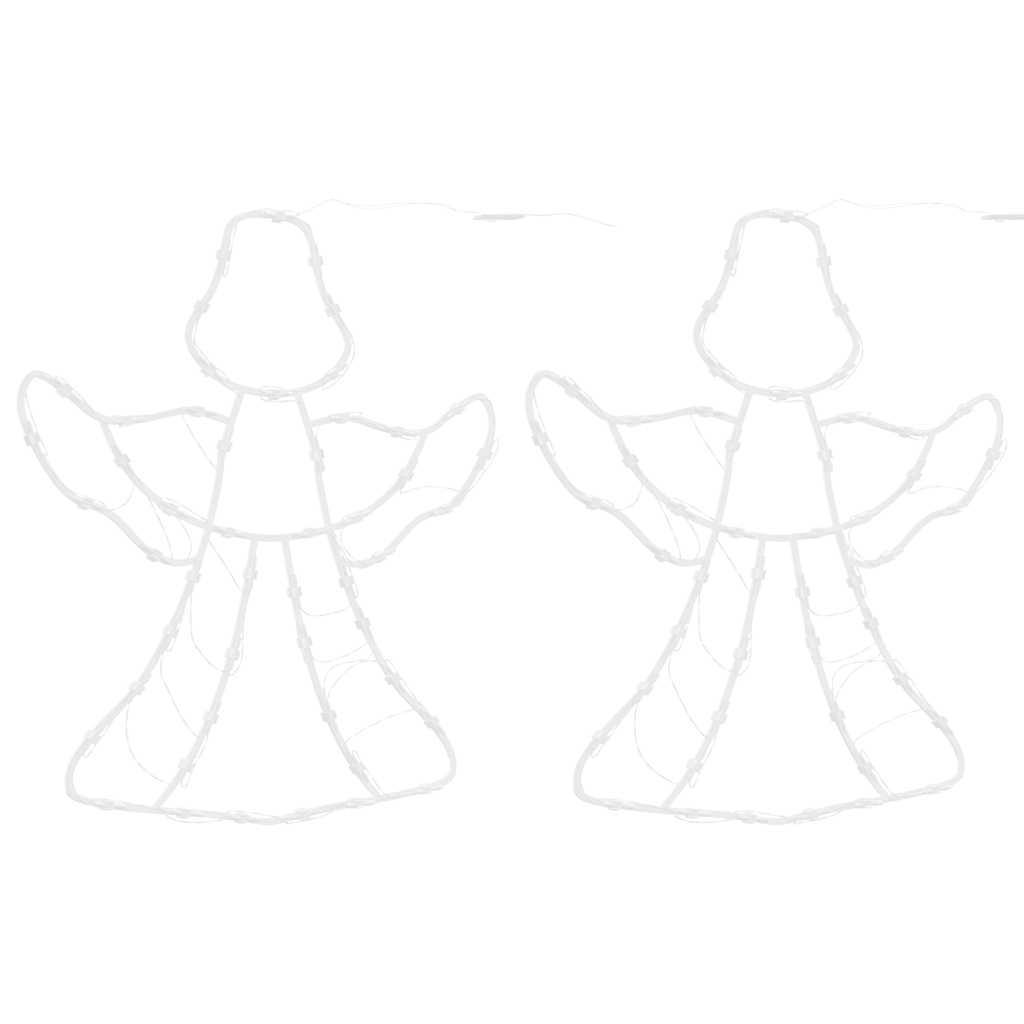 Julelys engel-silhuet 2 stk 50 LED'er varm hvid