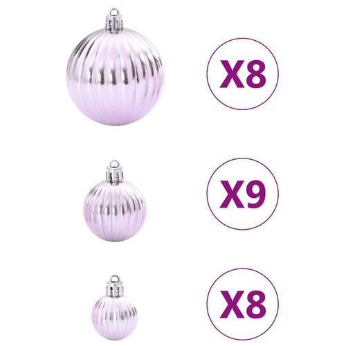 Julekugler 100 stk. Ø3/4/6 cm lyserød