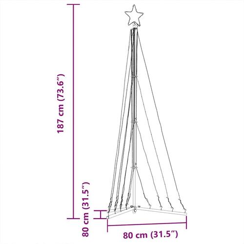 LED-juletræ 339 LED'er 187 cm koldt hvidt lys
