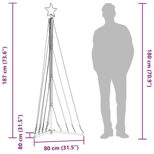LED-juletræ 339 LED'er 187 cm koldt hvidt lys