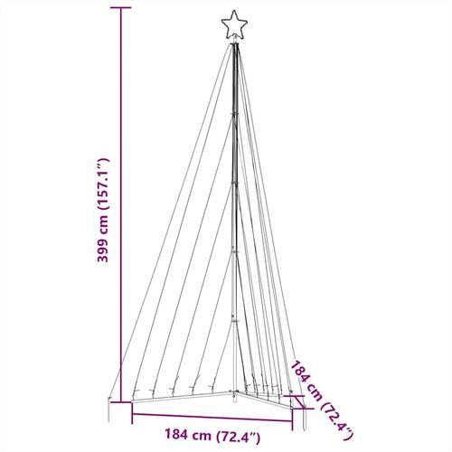 Juletræslys 570 LED'er 399 cm farverigt lys
