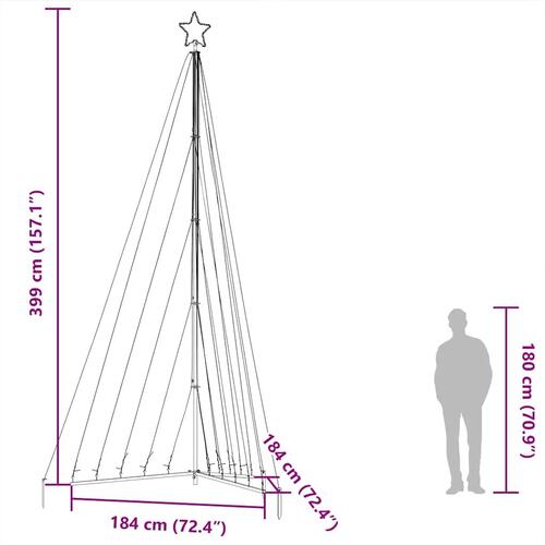 Juletræslys 570 LED'er 399 cm farverigt lys