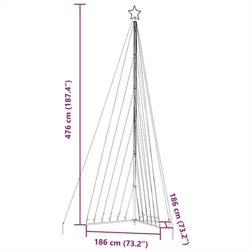 Juletræslys 789 LED'er 476 cm varmt hvidt lys