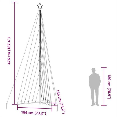 Juletræslys 789 LED'er 476 cm varmt hvidt lys