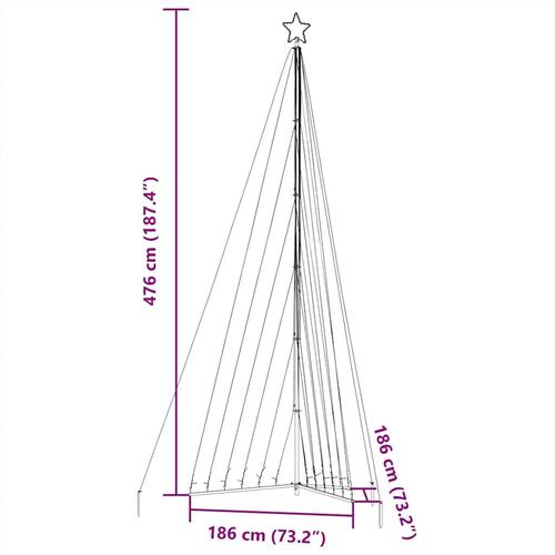 Juletræslys 789 LED'er 476 cm koldt hvidt lys