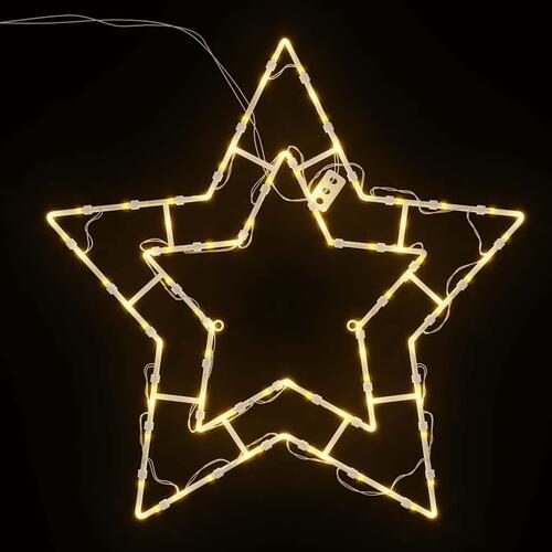 Julelys stjernesilhuet 2 stk 50 LED'er varm hvid