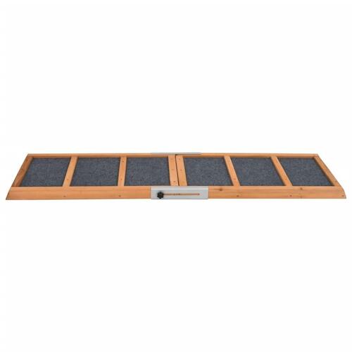 Hunderampe 120x30 cm massivt fyrretræ grå (OUTLET A)