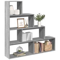 Bogreol/rumdeler 143,5x29x143,5cm konstrueret træ grå sonoma-eg