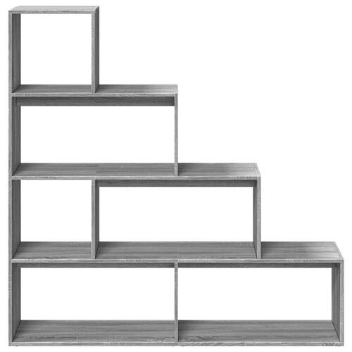 Bogreol/rumdeler 143,5x29x143,5cm konstrueret træ grå sonoma-eg