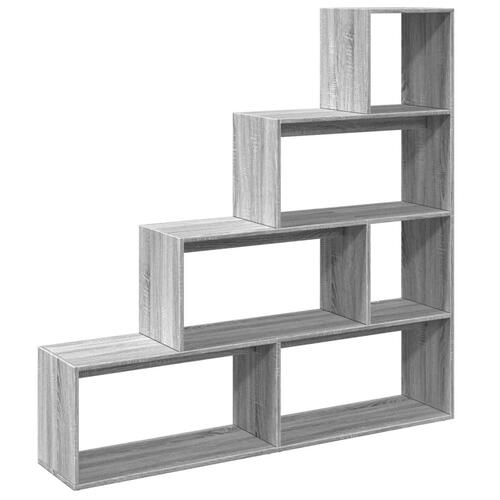 Bogreol/rumdeler 143,5x29x143,5cm konstrueret træ grå sonoma-eg