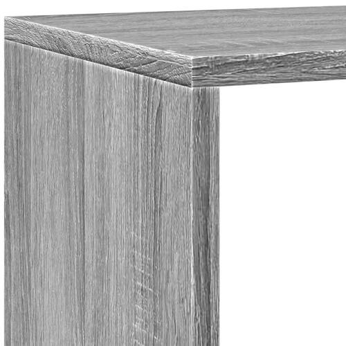 Bogreol/rumdeler 143,5x29x143,5cm konstrueret træ grå sonoma-eg