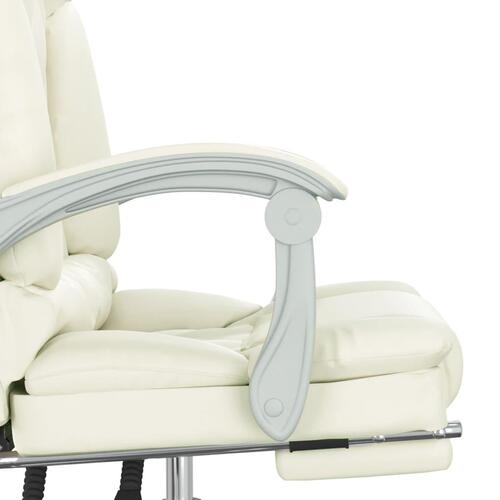 Kontorstol med massagefunktion kunstlæder cremefarvet