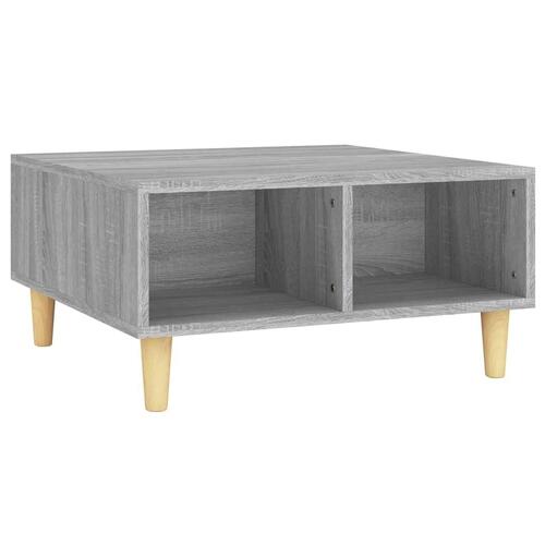 Sofabord 60x60x30 cm konstrueret træ grå sonoma-eg