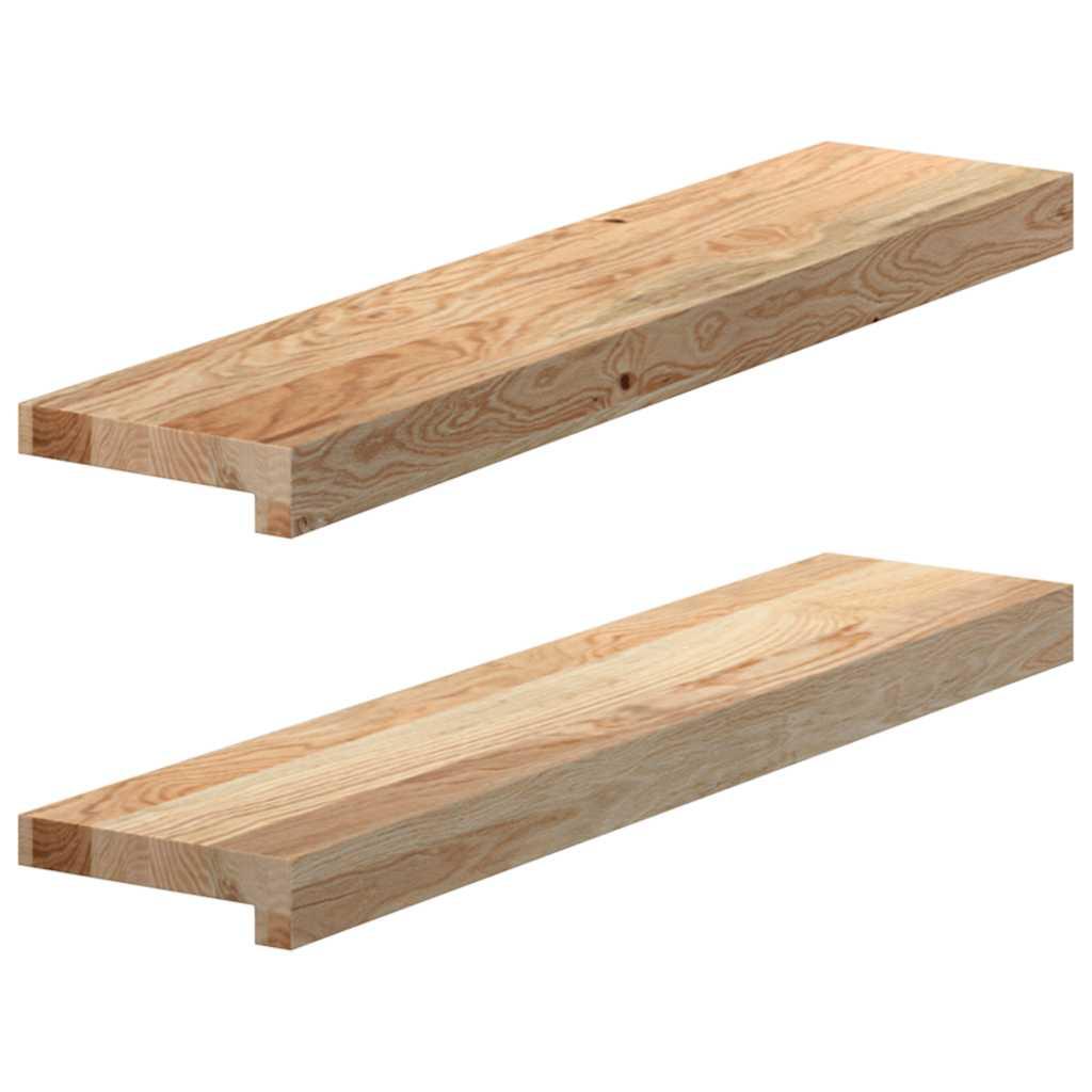 Vindueskarme 2 stk ubehandlet 70x15x2 cm massivt egetræ