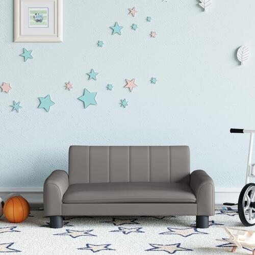 Sofa til børn 70x45x30 cm kunstlæder grå