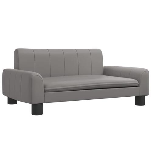 Sofa til børn 70x45x30 cm kunstlæder grå