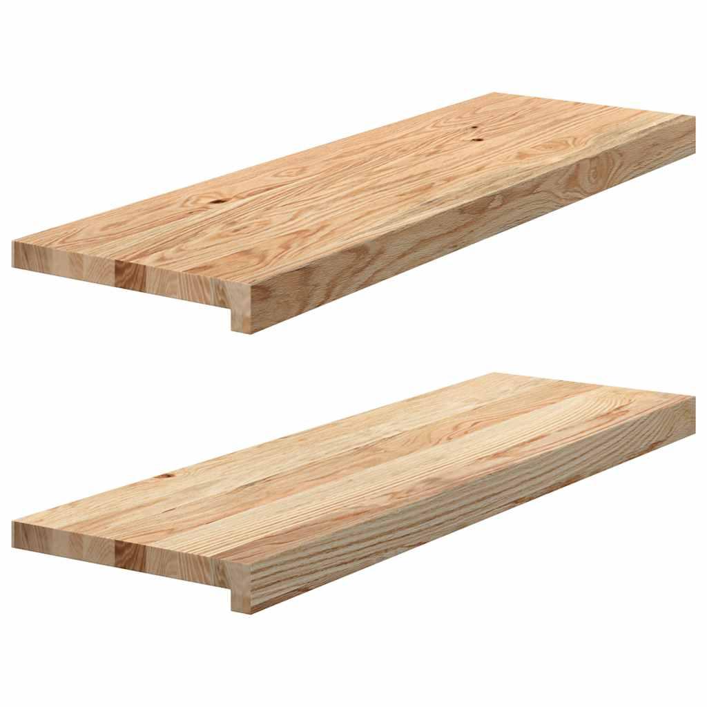 Vindueskarme 2 stk ubehandlet 80x25x2 cm massivt egetræ