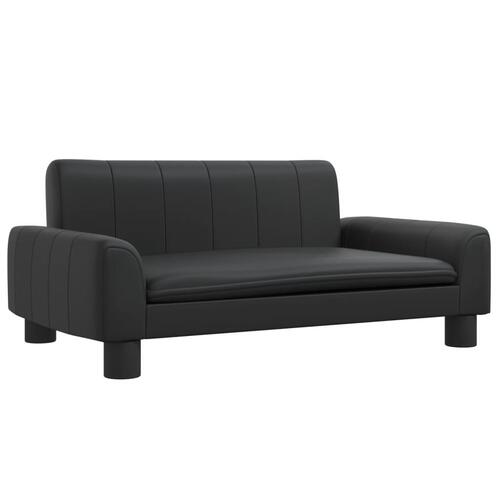 Sofa til børn 70x45x30 cm kunstlæder sort