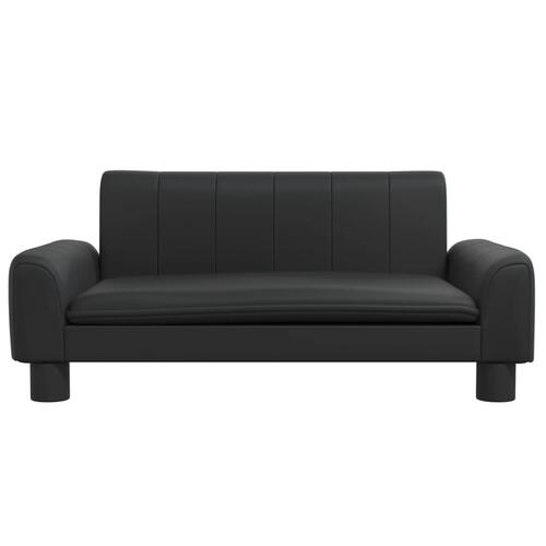 Sofa til børn 70x45x30 cm kunstlæder sort