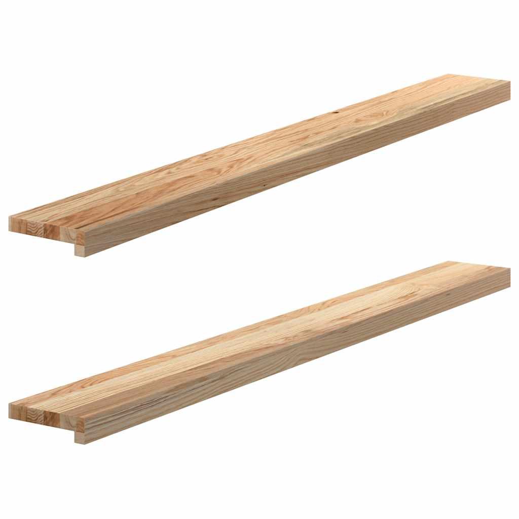 Vindueskarme 2 stk ubehandlet 140x15x2 cm massivt egetræ